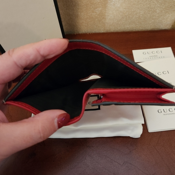 Gucci GG Supreme Monogram Cherry Embellished Card Case Wallet - Picture 6 of 10